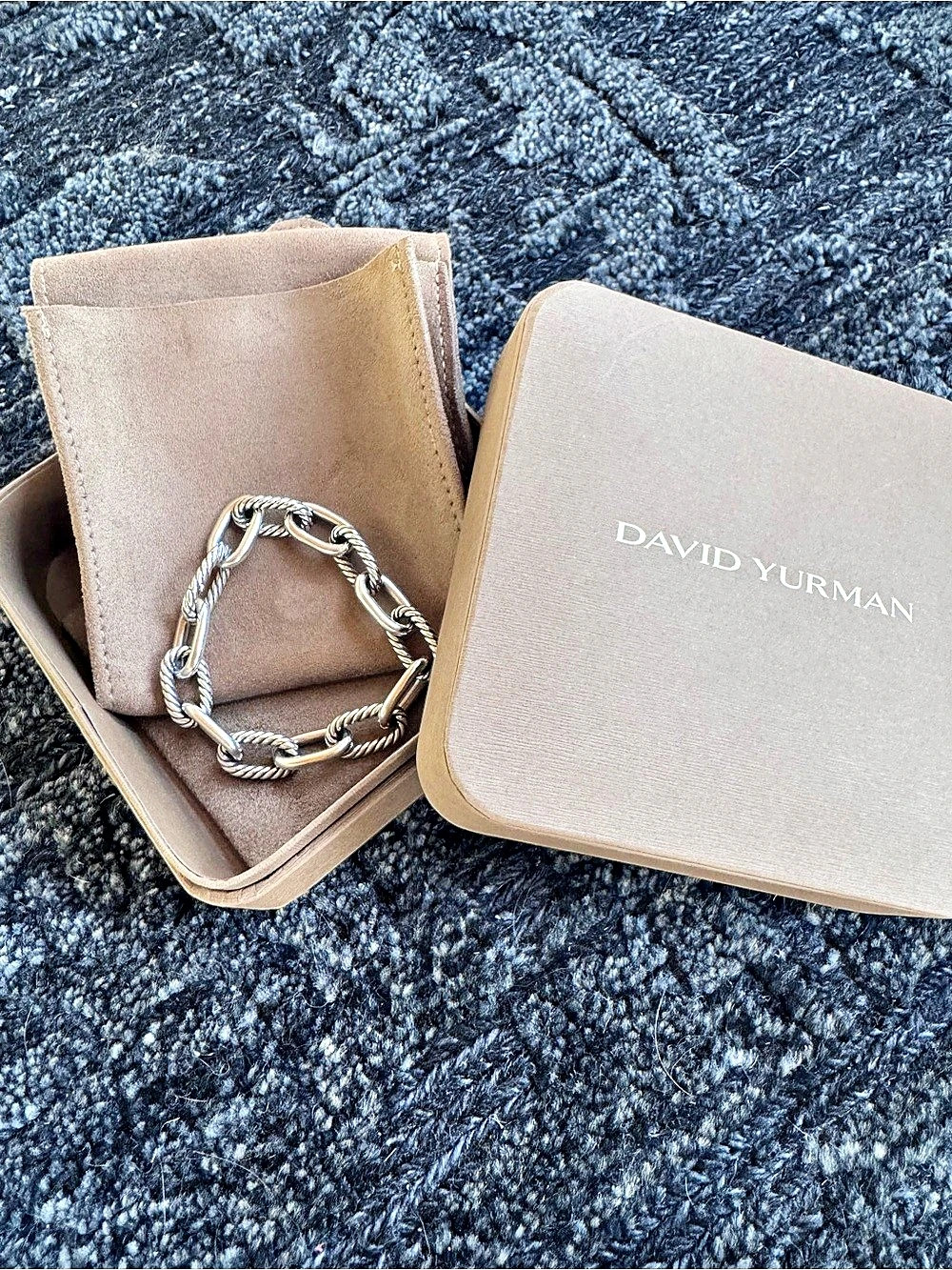 David Yurman DY Madison 11mm Sterling Silver Chain Bracelet + Box & Receipt